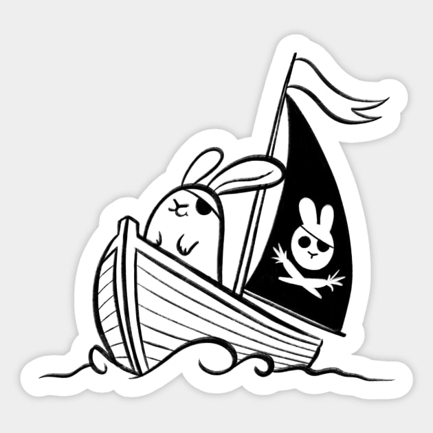 Pirate bunny Sticker by Firlefanzzz